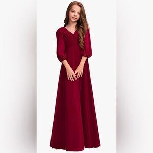 Girls Chiffon Christmas / Jr Bridesmaid  Dress - size 10